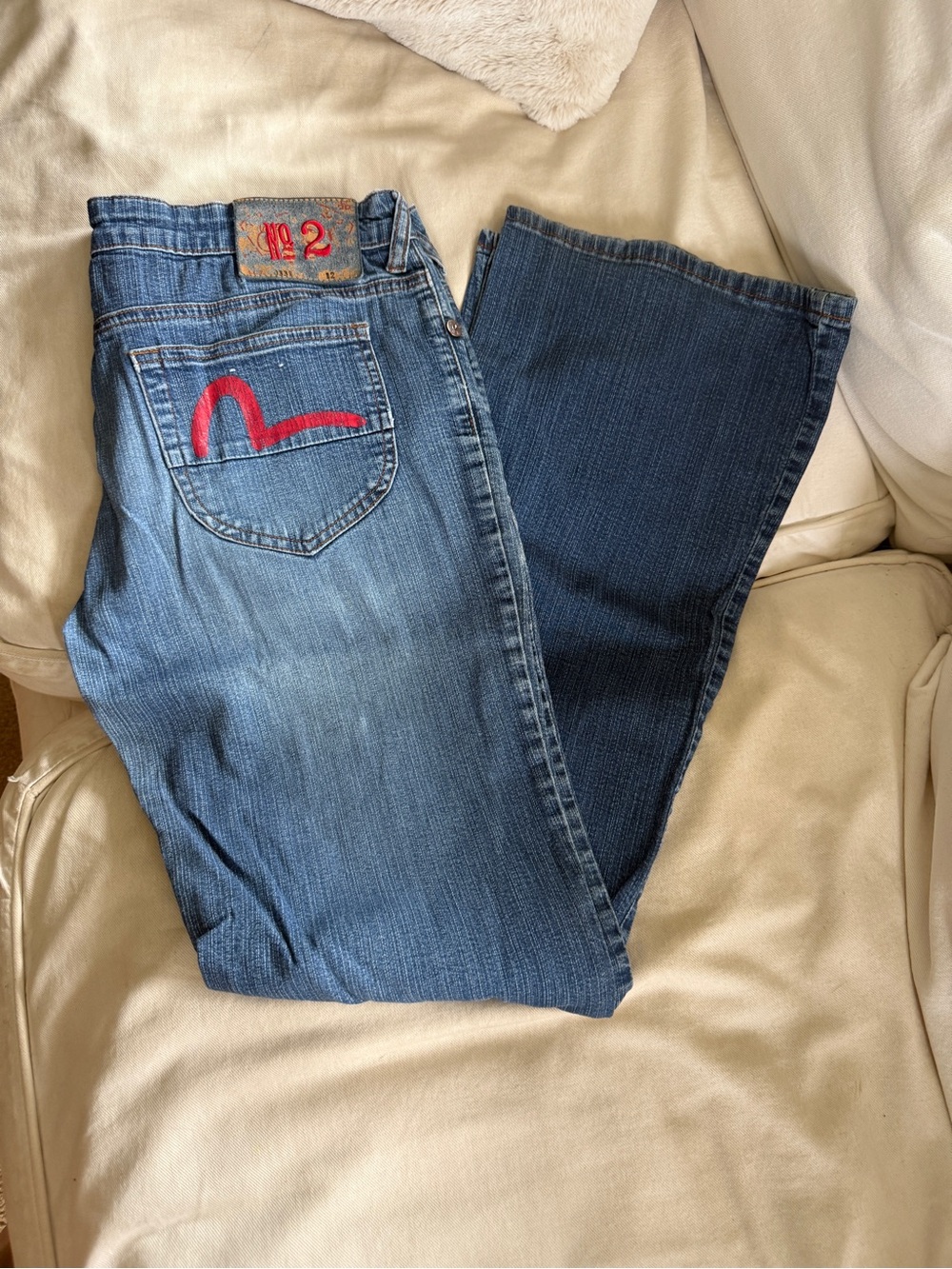 YMI Jeans Women’s Size 12 Bootcut Medium Wash Red Stitch Pocket